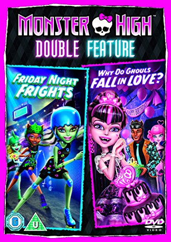 Monster High Double Feature" DVD cover with two movie scenes and characters.