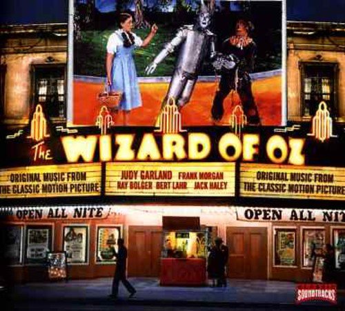 The Wizard of Oz" soundtrack CD cover featuring Dorothy, Tin Man, and Scarecrow.