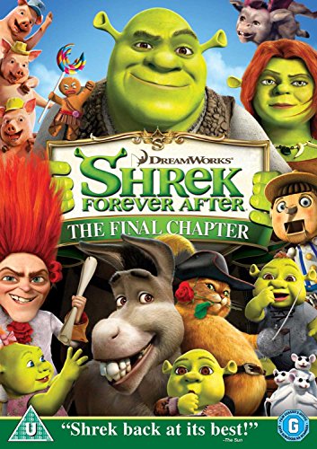 Shrek Forever After DVD cover featuring Shrek, Donkey, and other characters.