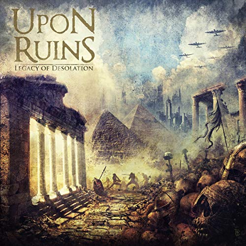 CD cover art: Ruined city landscape with figures and fighter planes.