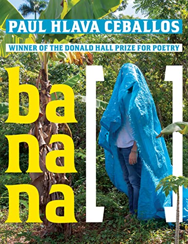 Book cover: "banana" in yellow text, person draped in blue fabric.