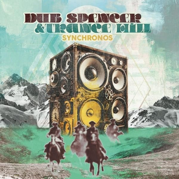 CD cover featuring a cube of speakers over a landscape scene.