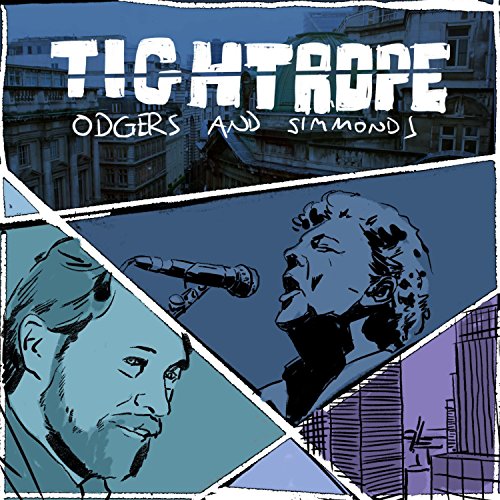 CD cover for "Tightrope" by Odgers and Simmonds, illustrated comic style.