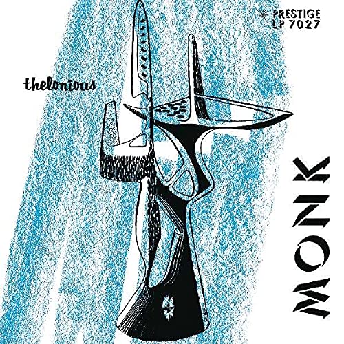 Blue and black abstract album cover for Thelonious Monk Trio vinyl.
