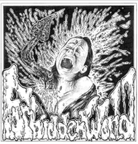 Black and white illustration of a screaming person with insect-like wings.