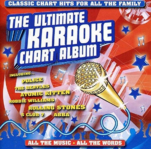 CD cover for "The Ultimate Karaoke Chart Album" with a microphone.