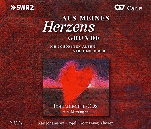 CD cover: red textured background with a church organ and text in German.