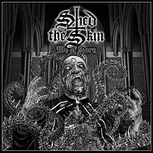 Dark album cover featuring a distorted, screaming figure with tentacles.