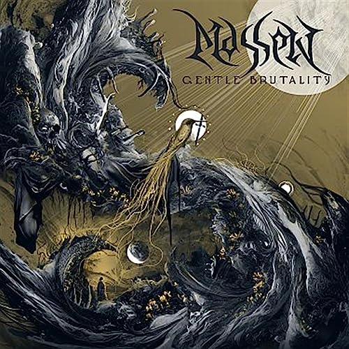 CD cover for Massen’s “Gentle Brutality” featuring dark, swirling artwork.