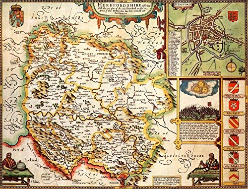 Herefordshire Historical 1610 Map 1000 Piece Puzzle