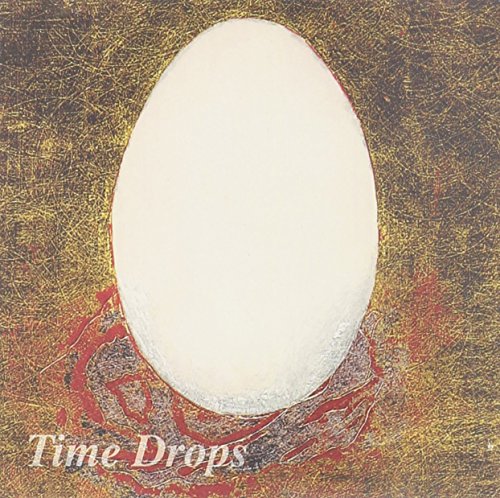 CD cover for Akemi Ishijima’s “Time Drops” with abstract gold and red design.