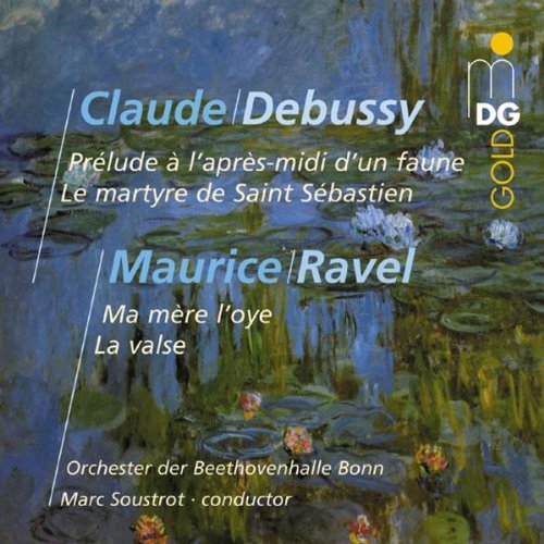 CDSL CD cover featuring a water lilies painting with text for Debussy and Ravel.