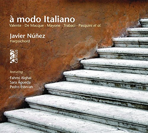 CD cover for "A Modo Italiano" featuring Javier Núñez and Fahmi Alqhai.
