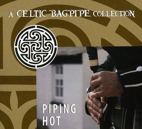 CD cover for “Piping Hot,” featuring Celtic knotwork and bagpipes.