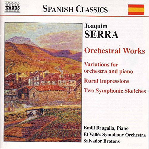 CD cover for Joaquim Serra’s “Orchestral Works” with a landscape painting.