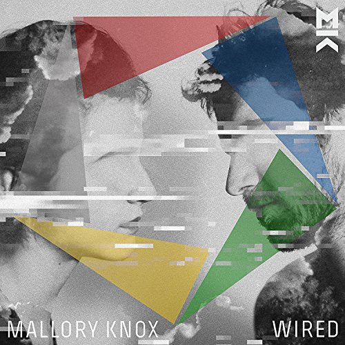 Mallory Knox "Wired" CD cover with fragmented portraits and geometric shapes.