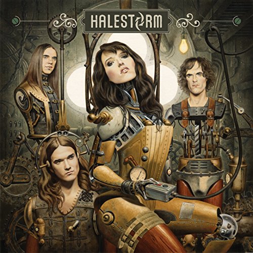 Halestorm album cover featuring four people with steampunk-inspired robotic elements.