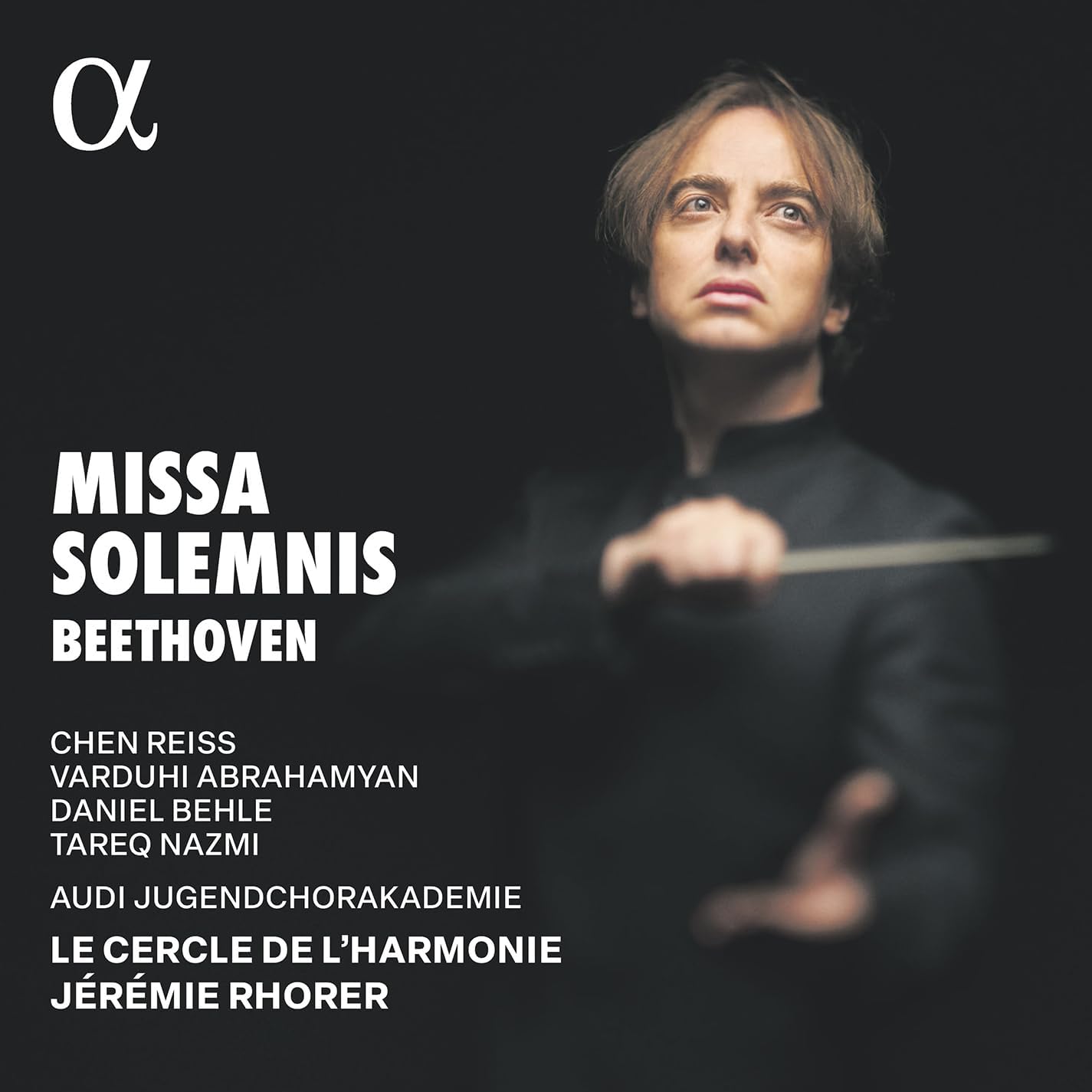 CD cover: portrait of Jérémie Rhorer, text "Missa Solemnis Beethoven".