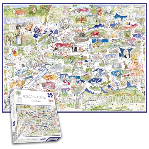 Map of Gloucestershire Jigsaw 1000 Piece Puzzle