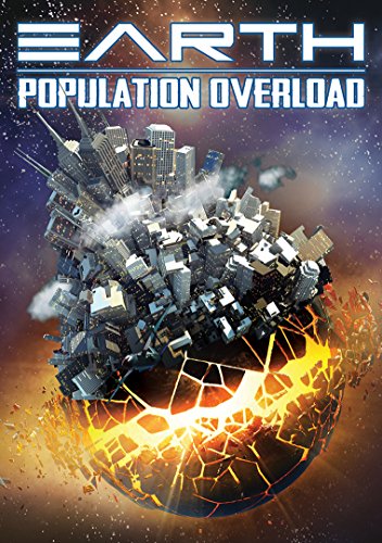 DVD cover for “Earth: Population Overload” showing a fractured, city-covered planet.
