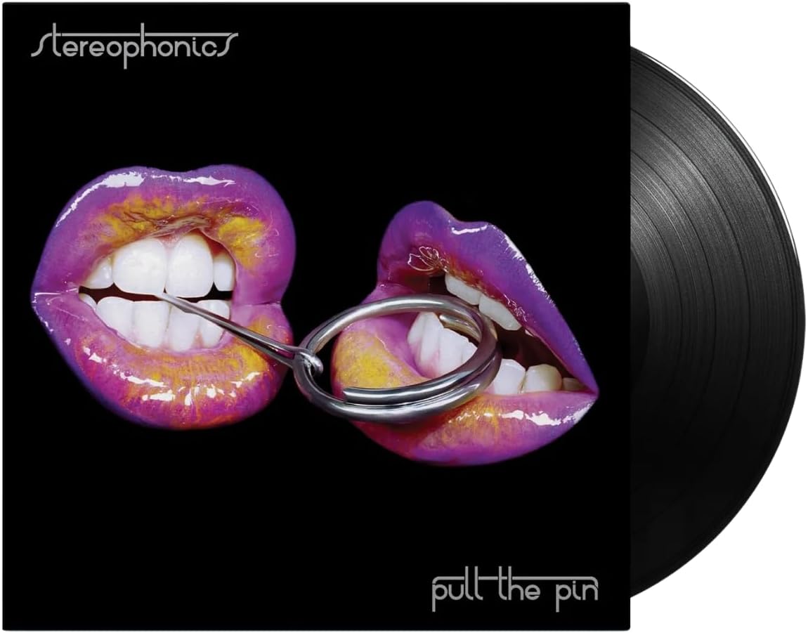 Stereophonics "Pull The Pin" vinyl record cover with lips and a pin.
