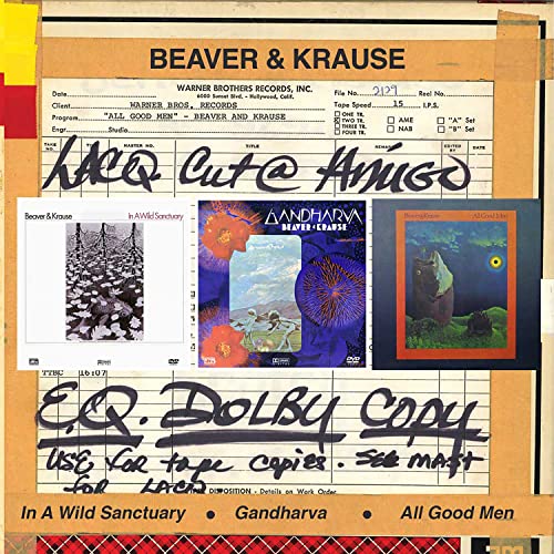 CD cover for Beaver & Krause albums: "In A Wild Sanctuary", "Gandharva", and "All Good Men".