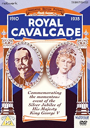 DVD cover for "Royal Cavalcade" featuring portraits of King George V and Queen Mary.