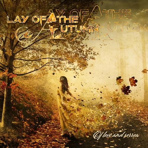 CD cover: woman in a golden dress amidst falling autumn leaves.