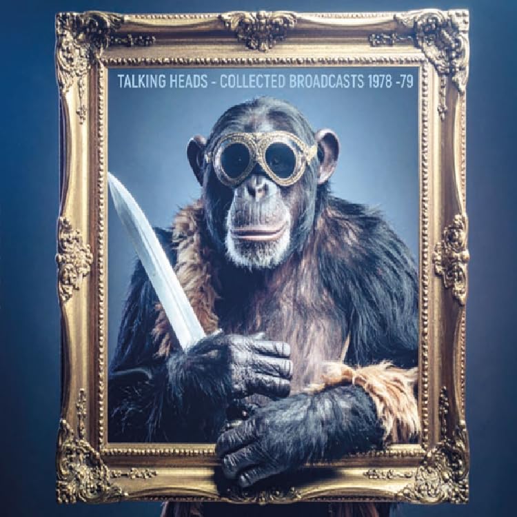 CD cover: chimpanzee in sunglasses holding a blade, framed in gold.
