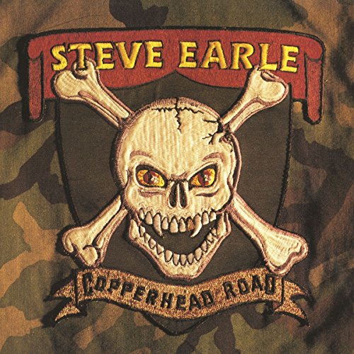 Steve Earle’s “Copperhead Road” album cover: skull and crossbones patch.