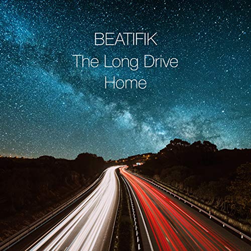CD cover with a nighttime highway scene under a starry sky.