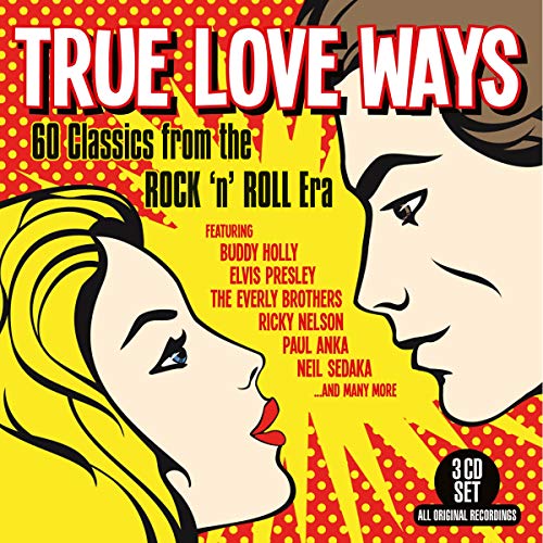 CD cover for "True Love Ways" featuring illustrated couple and artist names.
