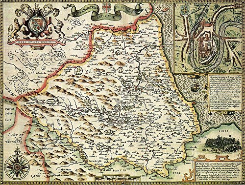 Durham Historical 1610 Map 1000 Piece Puzzle