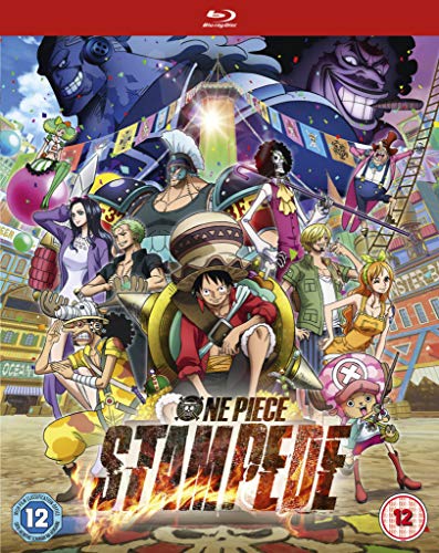 Blu-ray cover art featuring the One Piece anime cast in a festival setting.