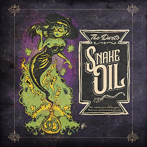CD cover for "Snake Oil" by The Darts, featuring a vintage-style illustration.