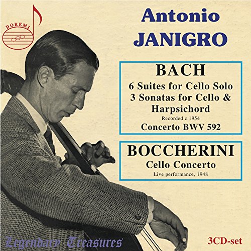 CD cover featuring cellist Antonio Janigro in sepia tone, with text details.