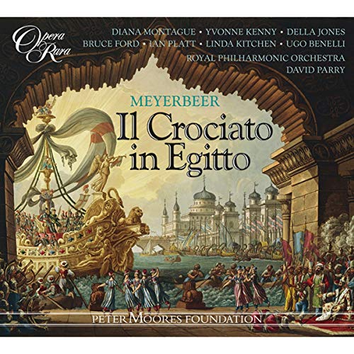 CD cover for Meyerbeer’s “Il Crociato in Egitto” opera, featuring artwork.