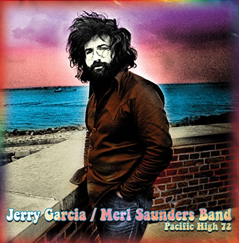 Jerry Garcia portrait with ocean backdrop, album cover for "Pacific High 72".