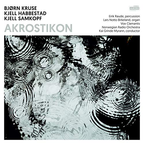 CD cover for “Akrostikon” featuring a black and white ripple pattern.