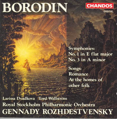 CD cover for Borodin symphonies with a seascape painting and text.