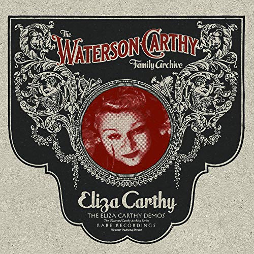 Red and black CD cover featuring Eliza Carthy’s portrait in an oval frame.