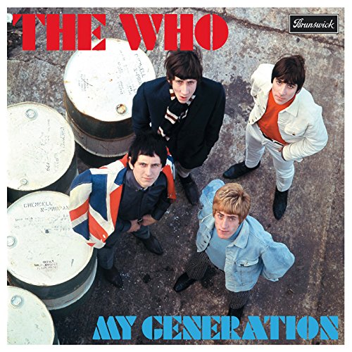 The Who's "My Generation" album cover featuring the band near oil drums.