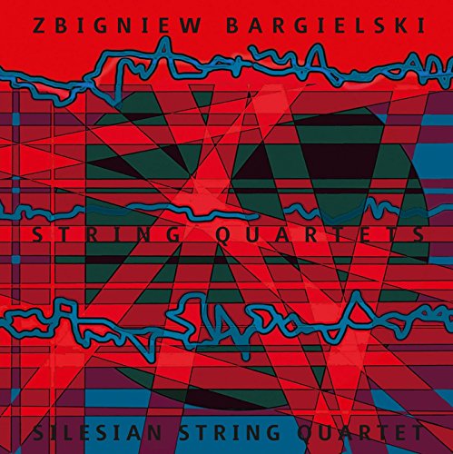 CD cover with abstract red and blue geometric design, text "String Quartets".