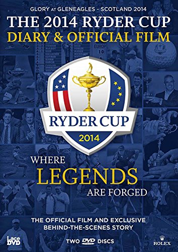 Ryder Cup 2014 DVD cover featuring the trophy and golfers’ images.