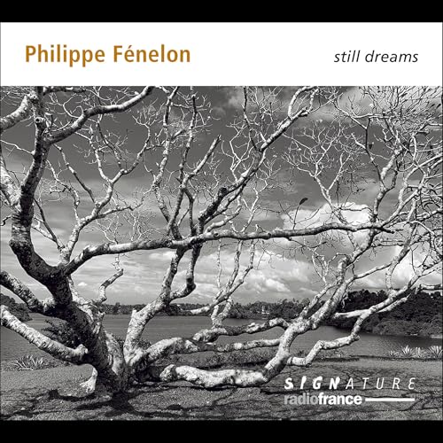 CD cover: black and white photo of bare trees over water.