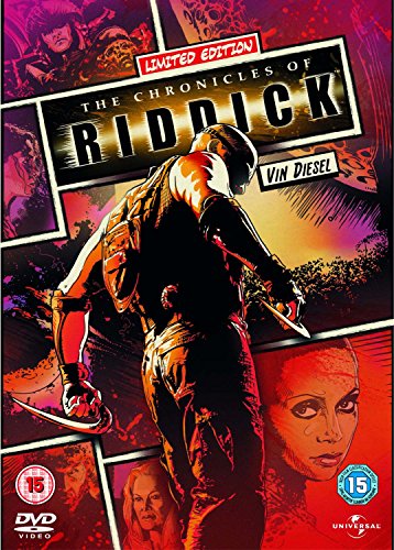 DVD cover for "The Chronicles of Riddick" featuring Vin Diesel.