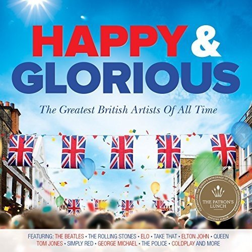 CD cover: "Happy & Glorious" with British flags and celebratory imagery.