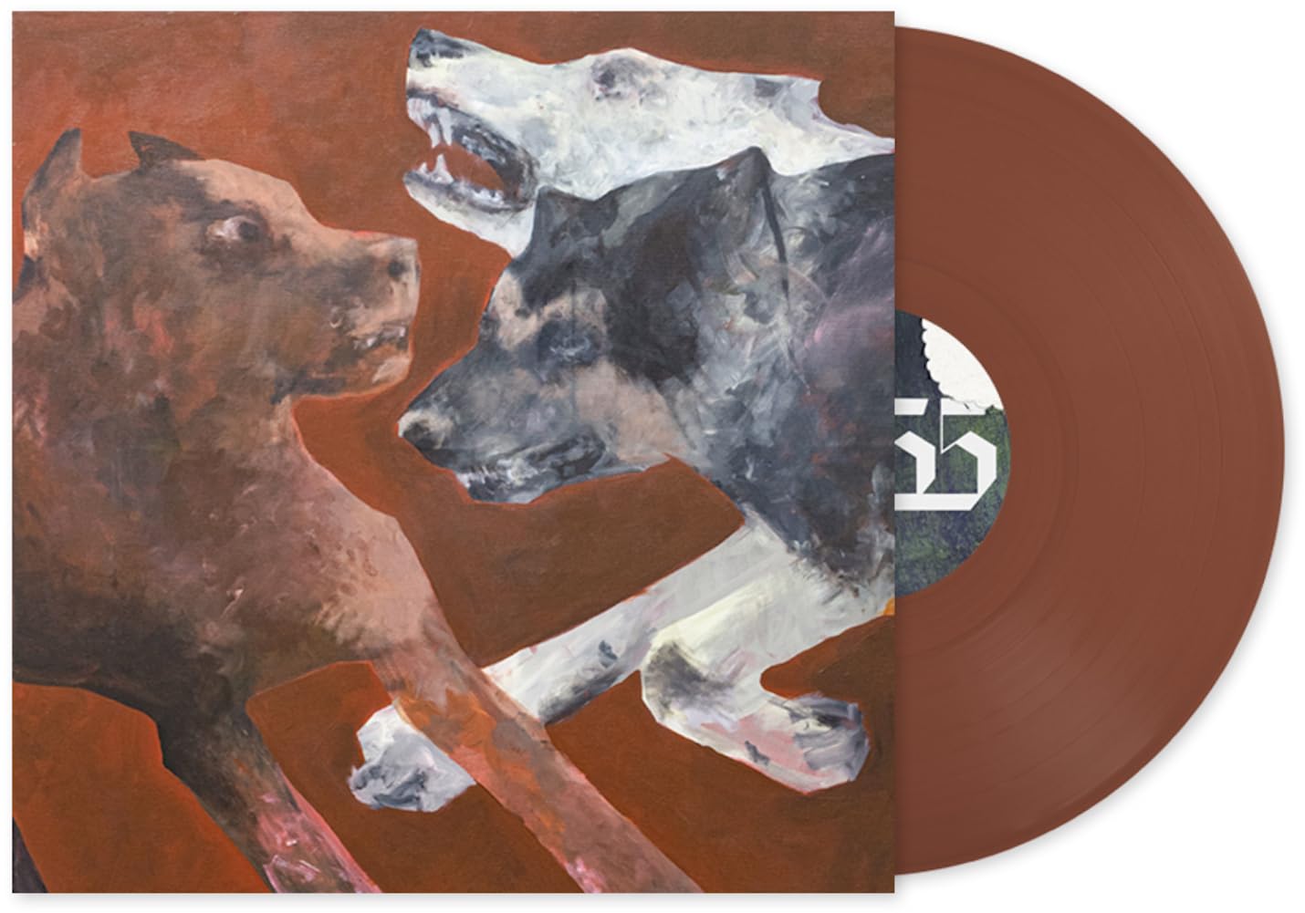 Vinyl record and album cover featuring expressive paintings of dogs.