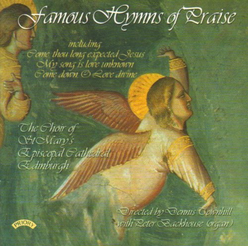 CD cover featuring painted angels and the title "Famous Hymns of Praise".