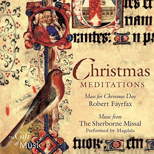 CD cover: illuminated manuscript detail with a robin and Christmas text.